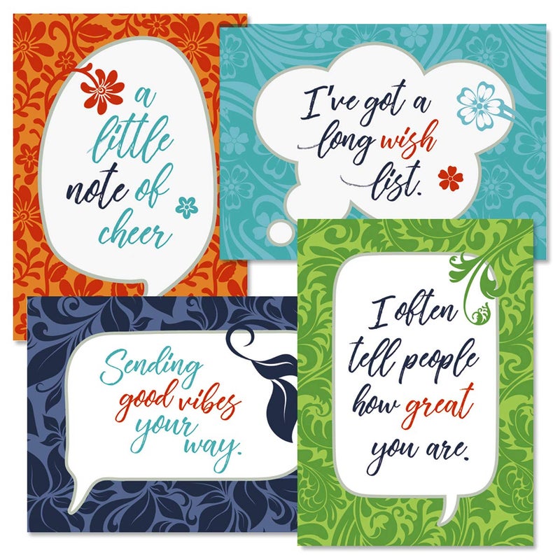 Current Checking in Friendship Greeting Cards - Set of 8 (4 Designs), Large 5" x 7", Thinking of You Cards with Sentiments Inside, White Envelopes - Image 1